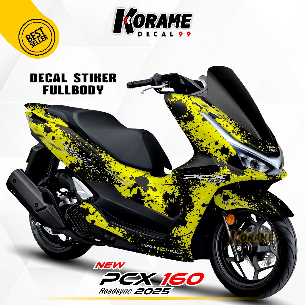 Decal Stiker PCX 160 RoadSync 2025 - Motif Hayabusa Warna Kuning