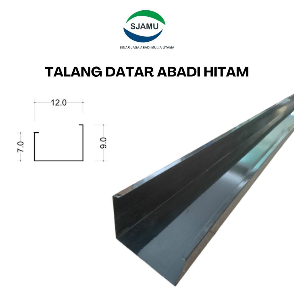 Talang Air Rumah (SJAMU Talang Metal) Talang Datar Abadi Hitam