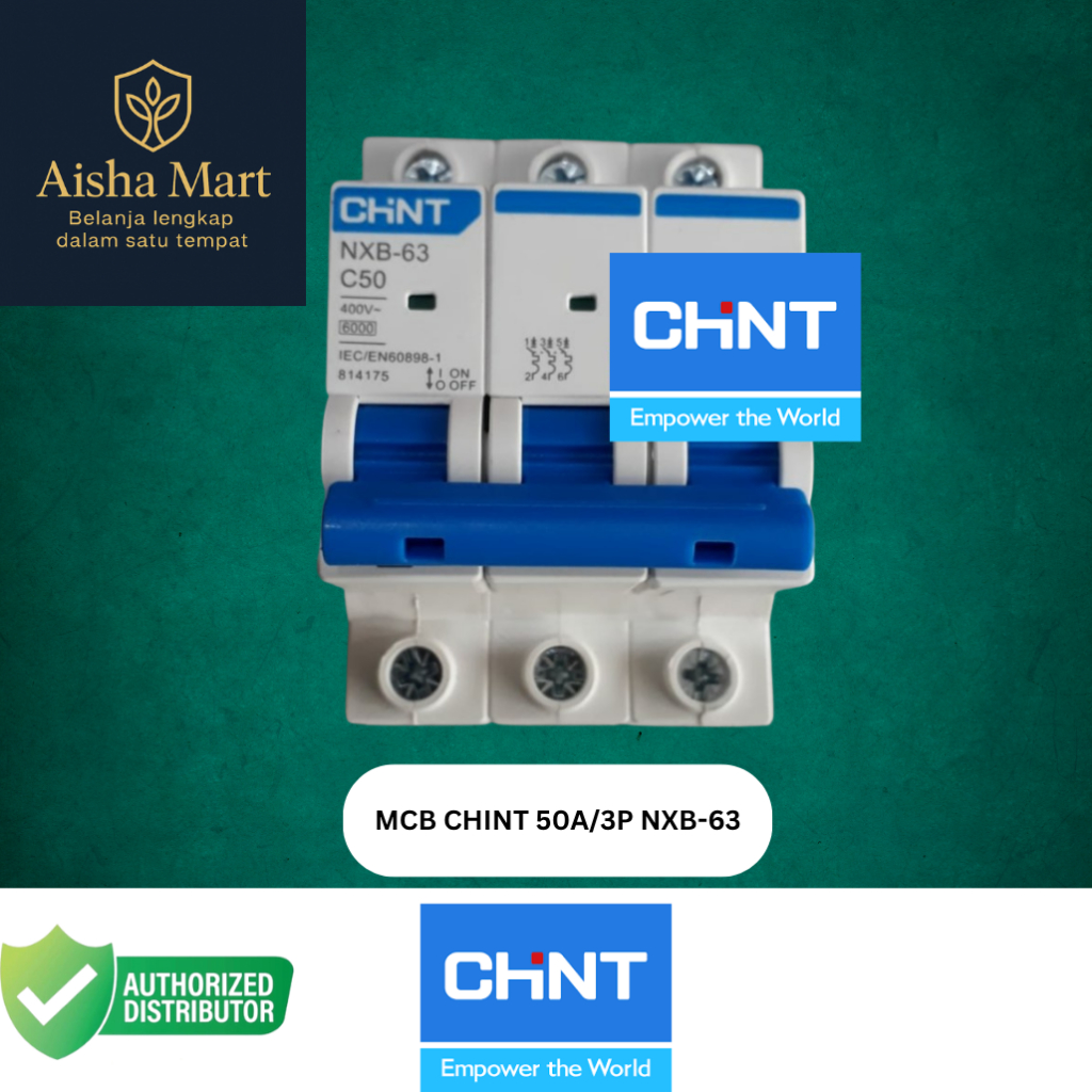 MCB CHINT 50A 3P NXB-63 | Mini Circuit Breaker 3 Pole | Breaker Listrik 3 Phase