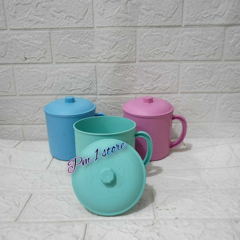 Mug Plastik Jumbo/Gelas Plastik Jumbo dengan tutup