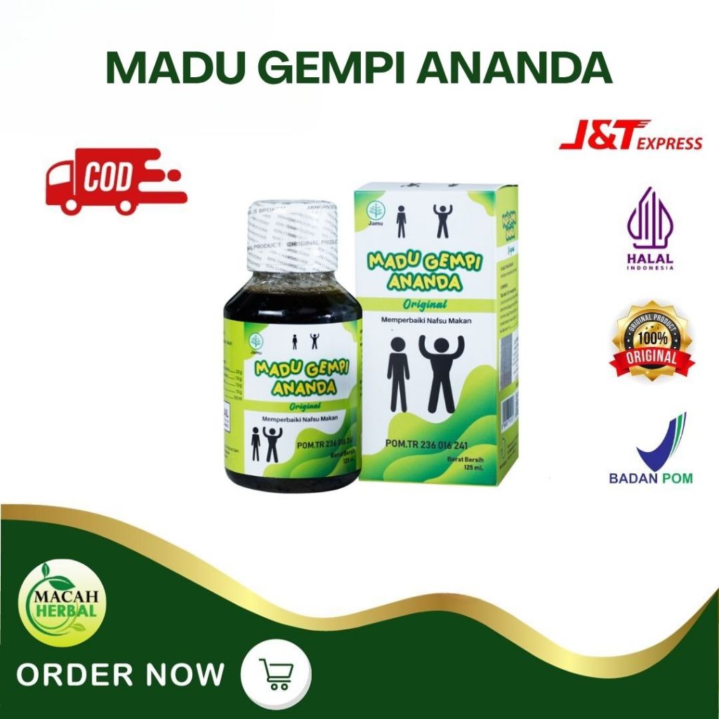 

OBAT GEMUK MADU GEMPI ANANDA ORIGINAL 125ML/MADU GEMUK BADAN ANAK/MADU NAFSU MAKAN