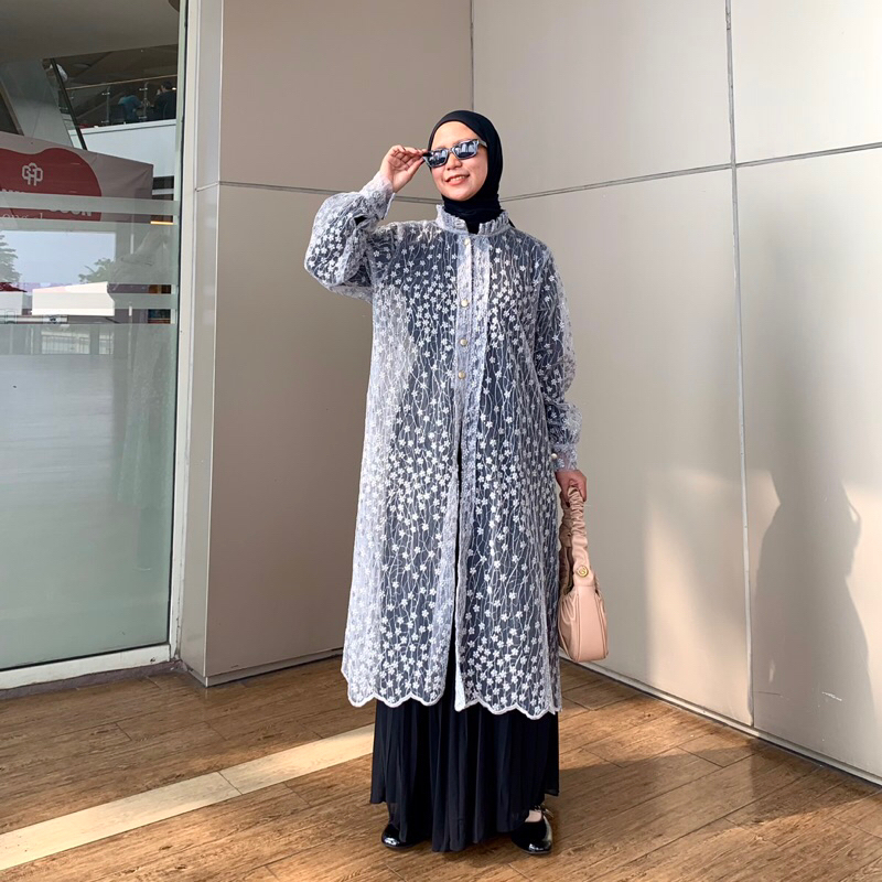 PIPOPI OUTER TUNIK MICROFLO - OUTER BRUKAT KONDANGAN TUNIK