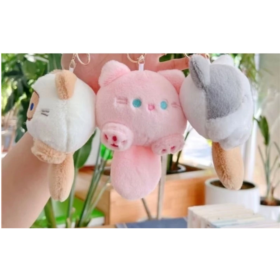 gantungan kunci boneka kucing fluffy bunyi lucu,gantungan kunci kucing lucu ekor bisa bunyi,gantunga