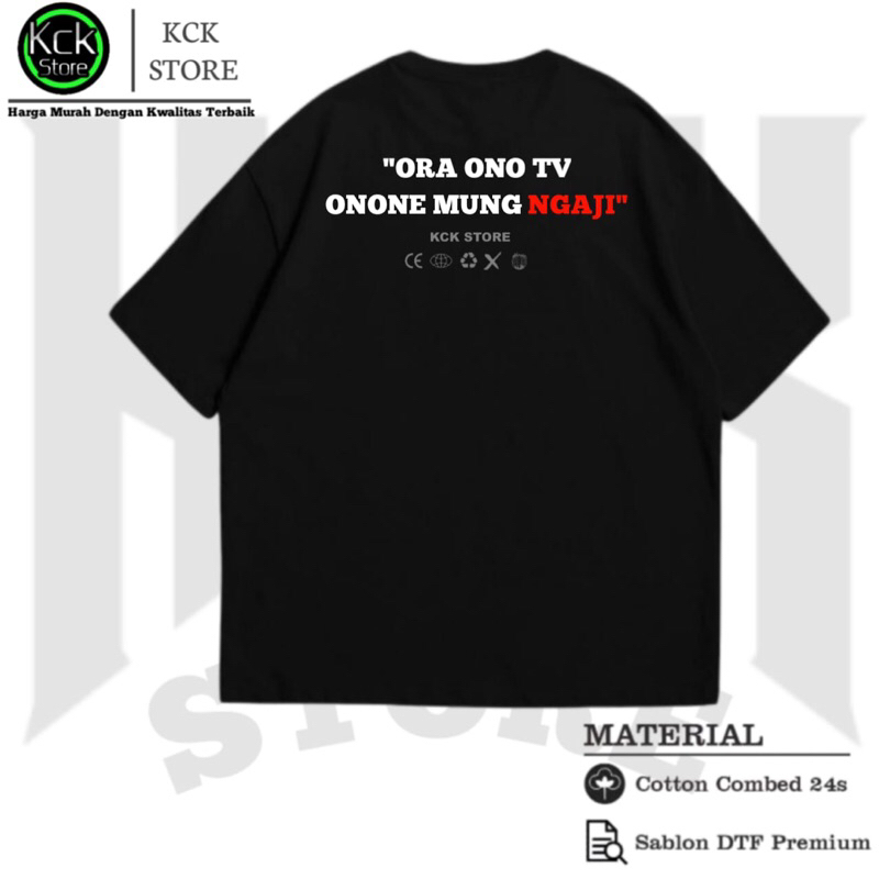 Kaos Ora Ono Tv Onone Mung Ngaji Baju T-shirt Kata Kata Pakaian Pria & Wanita