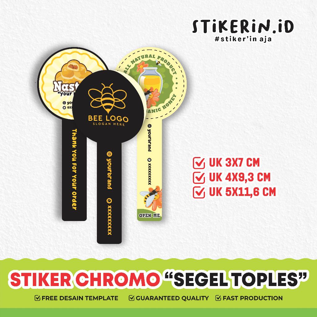 

Cetak Stiker Segel 3A+ Buat Sticker Segel Toples Chromo Premium Kertas Stiker Segel Custom