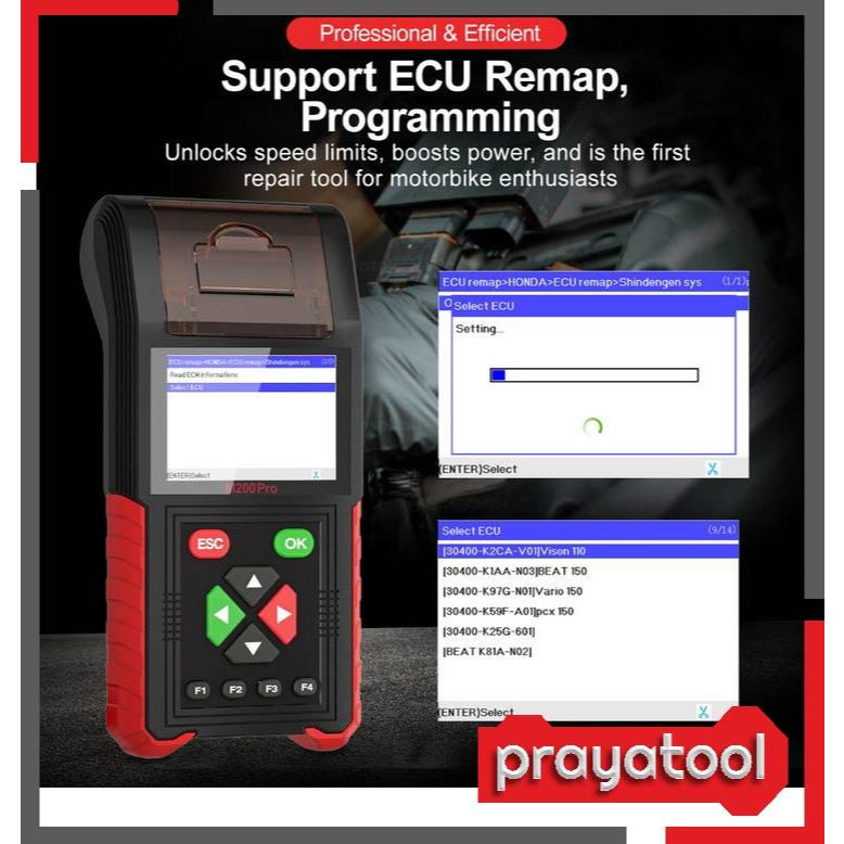 BARU JDIAG M200PRO REMAP DAN SCANNER MOTOR REMAP ECU HONDA JDIAG M200 PRO WITH PRINTER SCANNER SEMUA