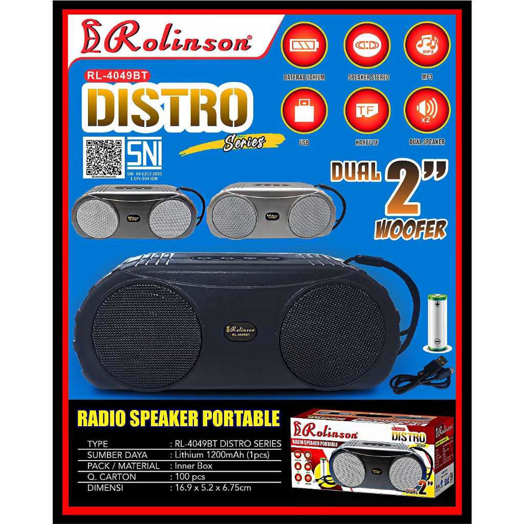 Radio Speaker Portable RL 4049BT Series Distro/Radio Multifungsi + LED Series Retro/Radio Speaker Po