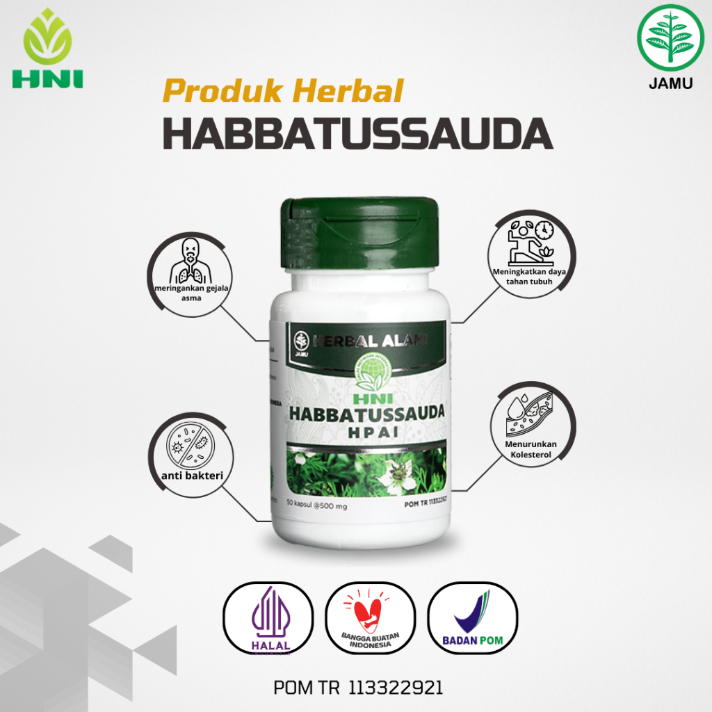 

HABBATUSSAUDA KAPSUL Secara Tradisional Digunakan Untuk Membantu Memelihara Daya Tahan Tubuh, Membantu Meringankan Gejala Asma Dan Melancarkan ASI. Terlaris