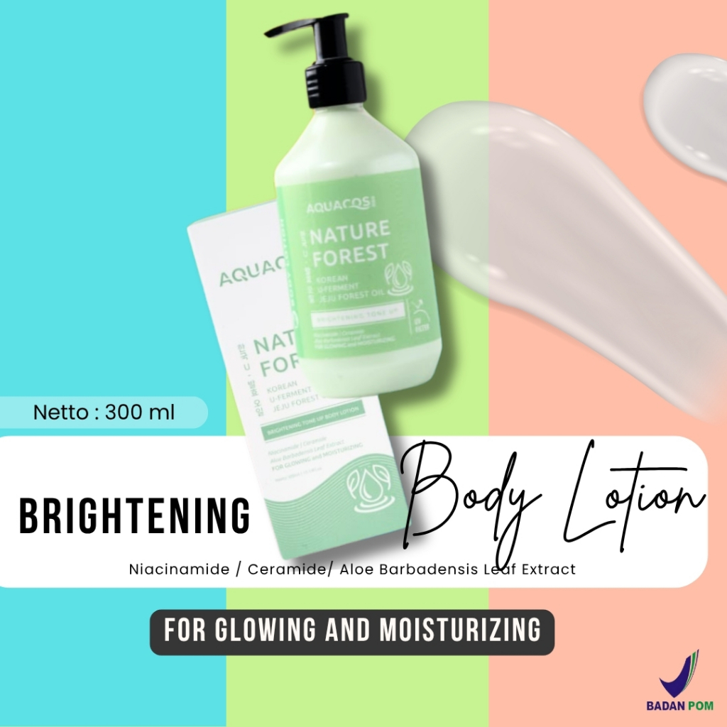Aquacos  Brightening Tone Body Lotion Nature Forest for brightening glowing tone up mengandung Niaci
