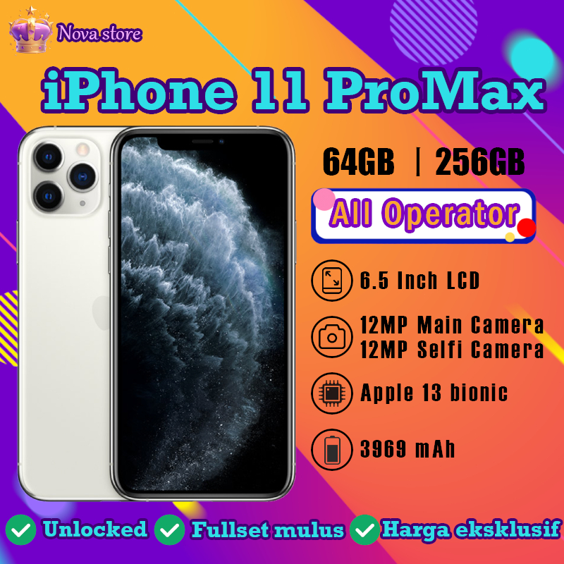 iPhone 11 Pro Max 64GB 256GB Second Fullset Mulus Barang asli Bh95+ Lcd Ori% no simlock ip 11promax