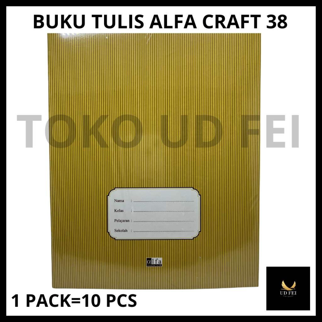 

(1 PACK=10 BUKU) Buku Tulis Alfa/ Buku tulis craft/ Buku Tulis 38 CRAFT
