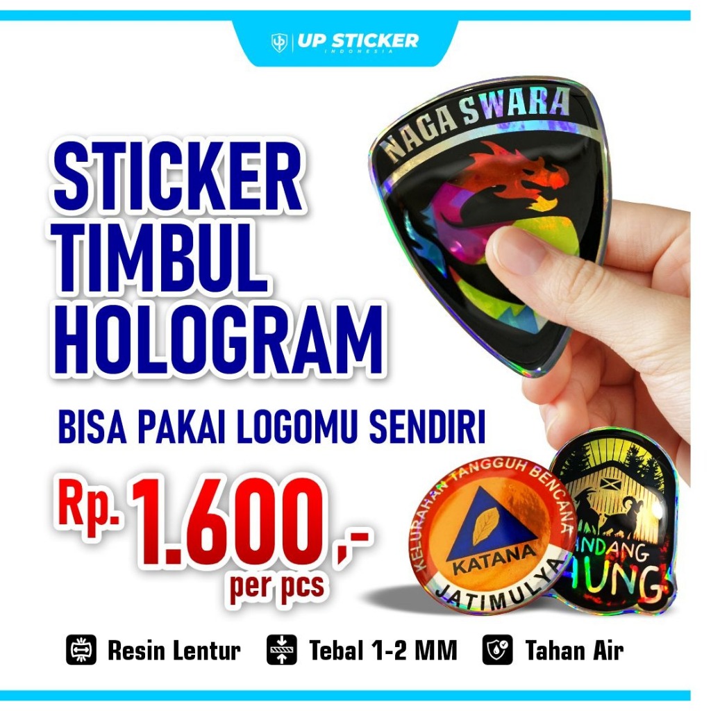 

CETAK STICKER RESIN HOLOGRAM STIKER TIMBUL BRAND LOGO