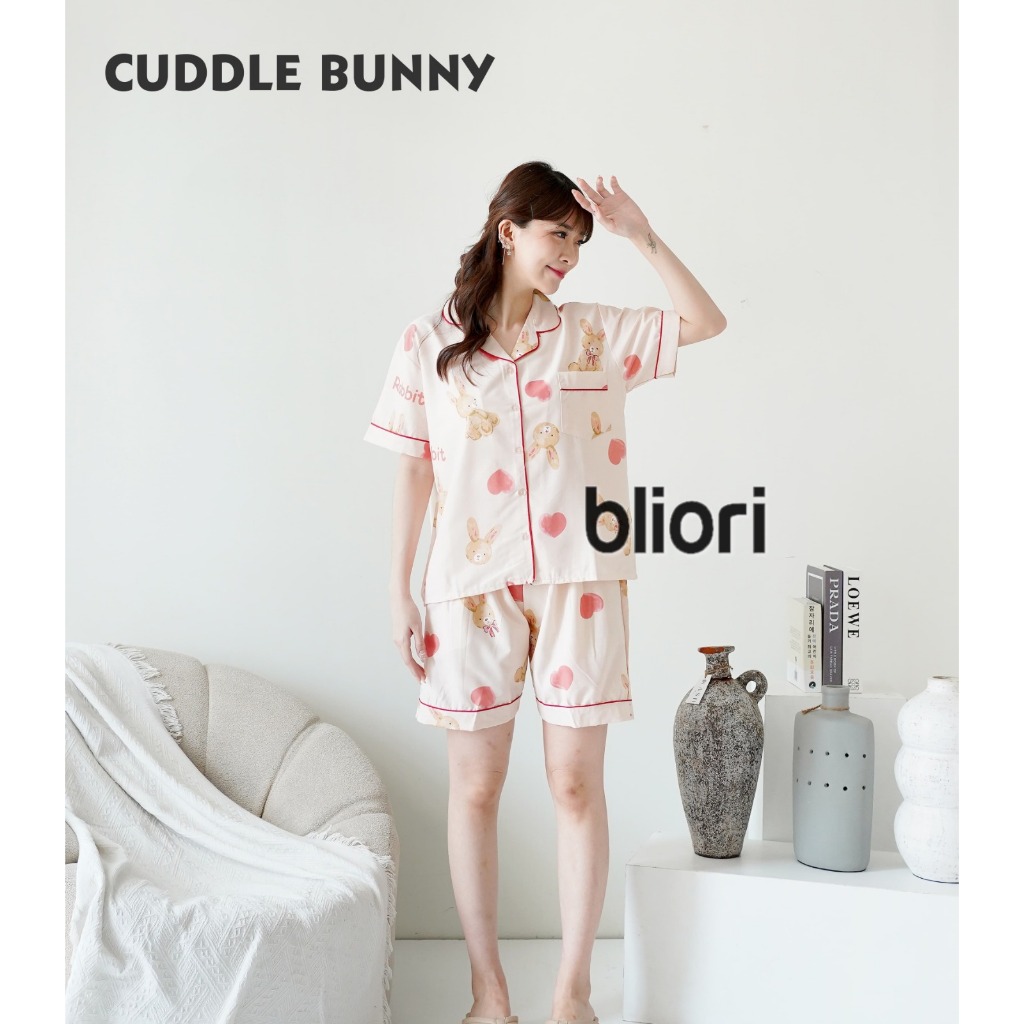 Piyama Premium Cotton CUDDLY BUNNY BLIORI daster / hotpant HP / celana panjang CP