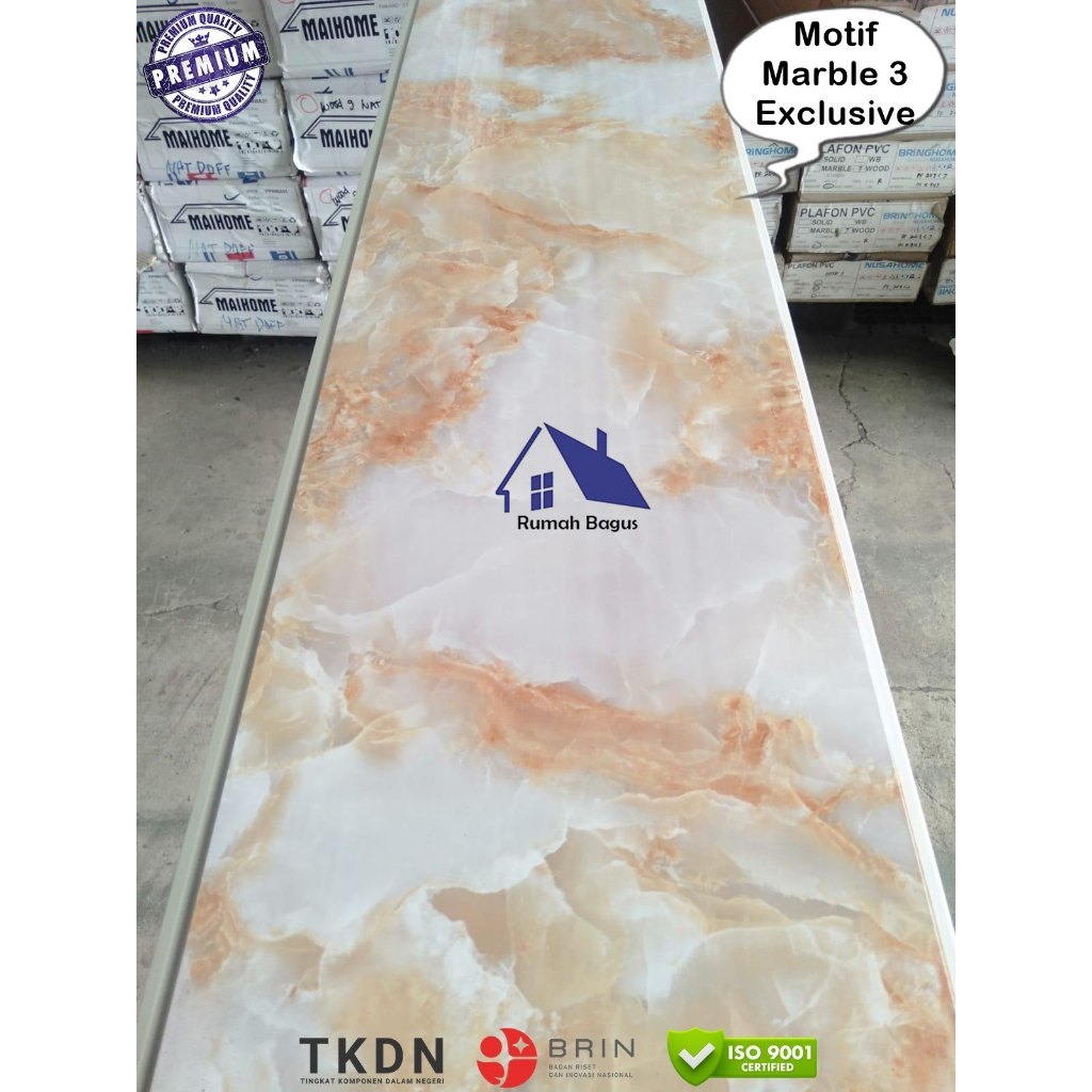 Plafon PVC Marble 3 Marmer Motif Glossy Kuat Mewah