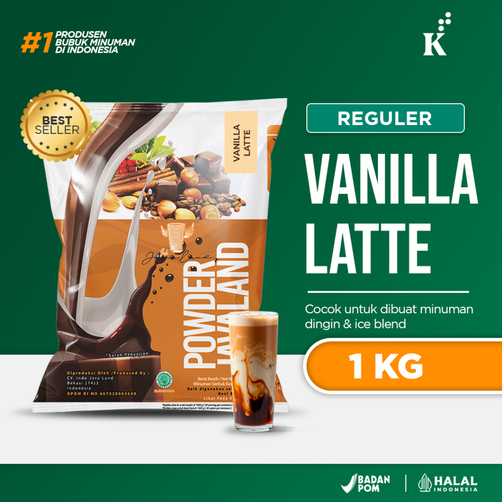

Bubuk Minuman Rasa Vanilla Latte Bubble Drink Powder Drink Ice Blended Javaland Minuman Instan