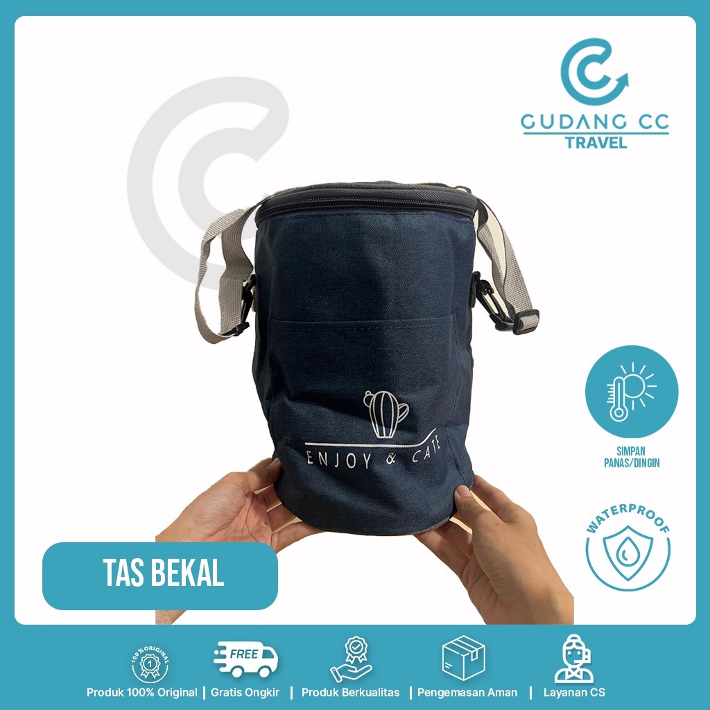 (GCC-TRV) Tas Bekal /  Lauch Bag Rantang 3 Susun / Tas Kotak Bekal Model Bulat