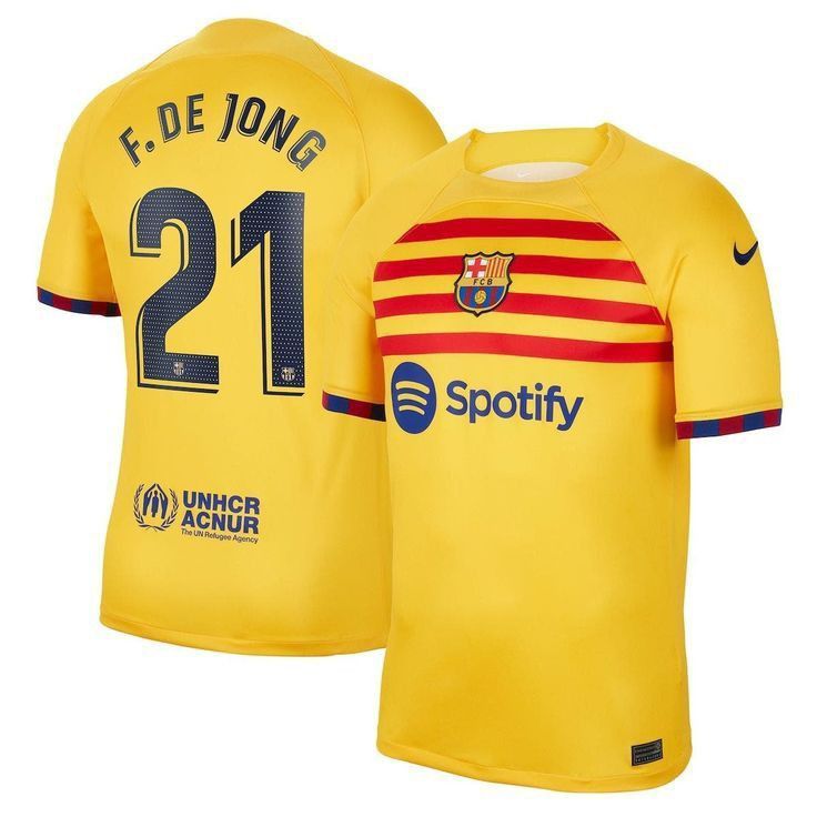 Jersey FC Barcelona Spotify UNHCR Kuning FREE CUSTOM NAMA DAN NOMER PUNGGUNG