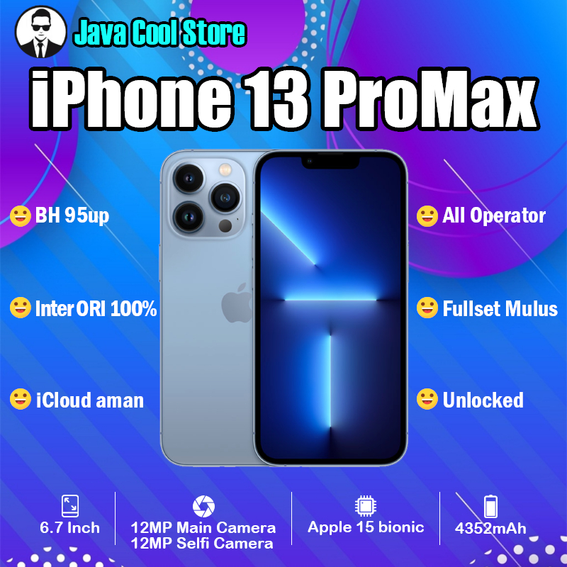 iPhone 13Pro Max 128GB 256GB Second phone Fullset Asli100% ORI 3UTOOLS Sinyal aman Unlocked 13promax