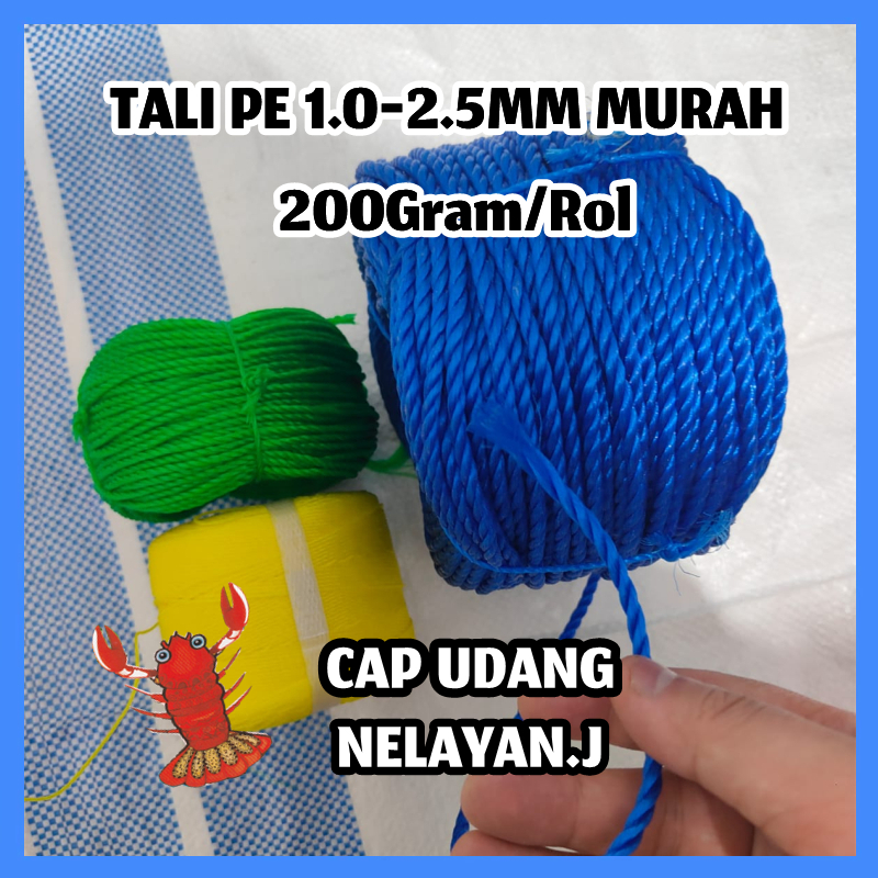 

Tali Tambang Kecil 2mm / Tambang PE 2 mm +/- 100 METER MURAH