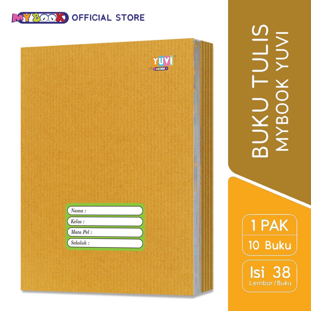 

My Book Yuvi Buku Tulis Sampul Coklat Kraft 38 Lembar - 10 Buku