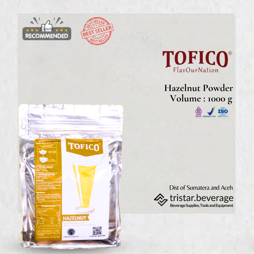 

Powder Hazelnut Tofico / Bubuk Minuman Rasa Hazelnut Premium 1KG / Tofico Syrup Official