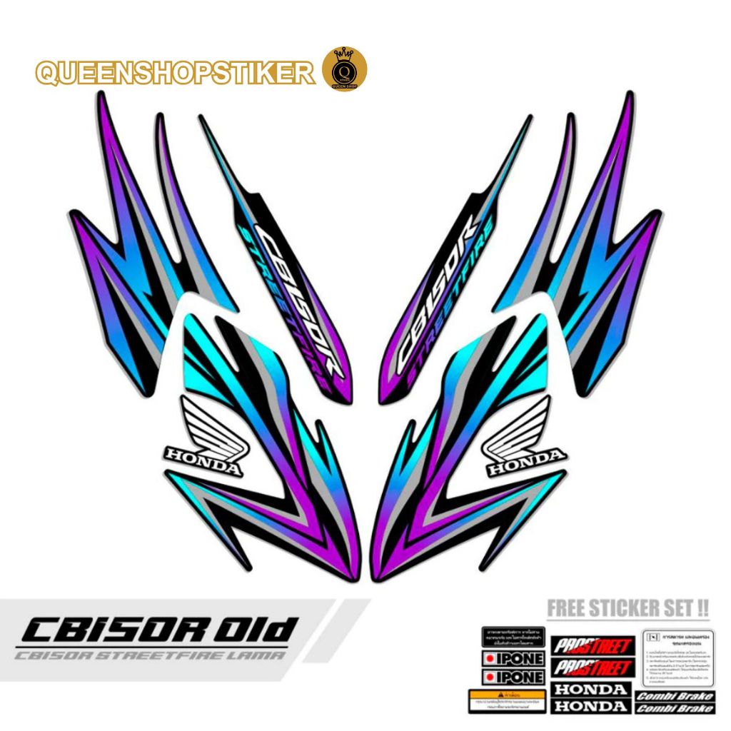 STRIPING CB150R OLD MOTIF 2 TAHUN 2012 - 2013 - 2014 / STIKER CB150R LAMA / STICKER CB150R OLD / SET