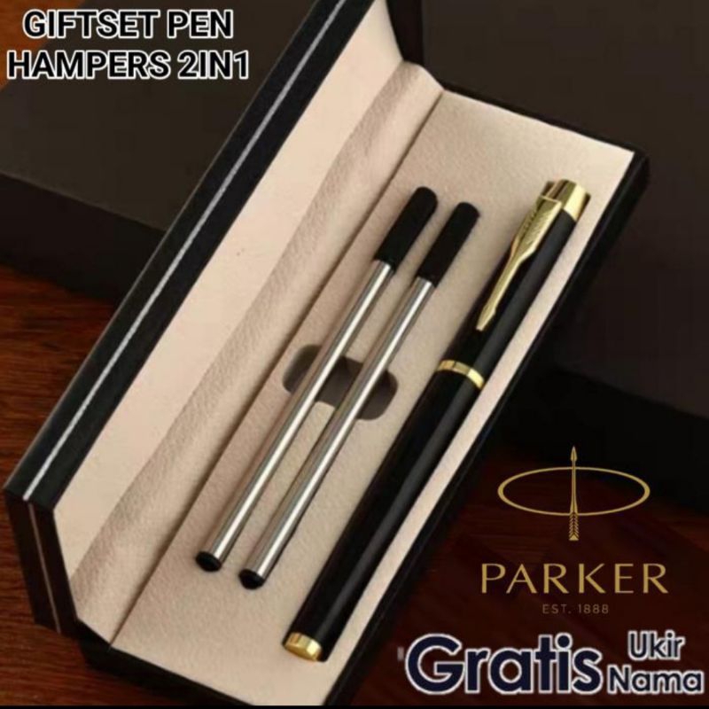 

Giftset Pen Profesional 2 Refill Pen Roller Sign Pen Parker Gratis Grafir Nama/Logo