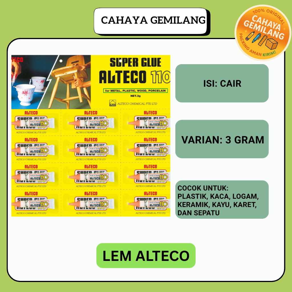 

Lem Alteco 3g / LEM ALTECO 3 Gram PER PCS