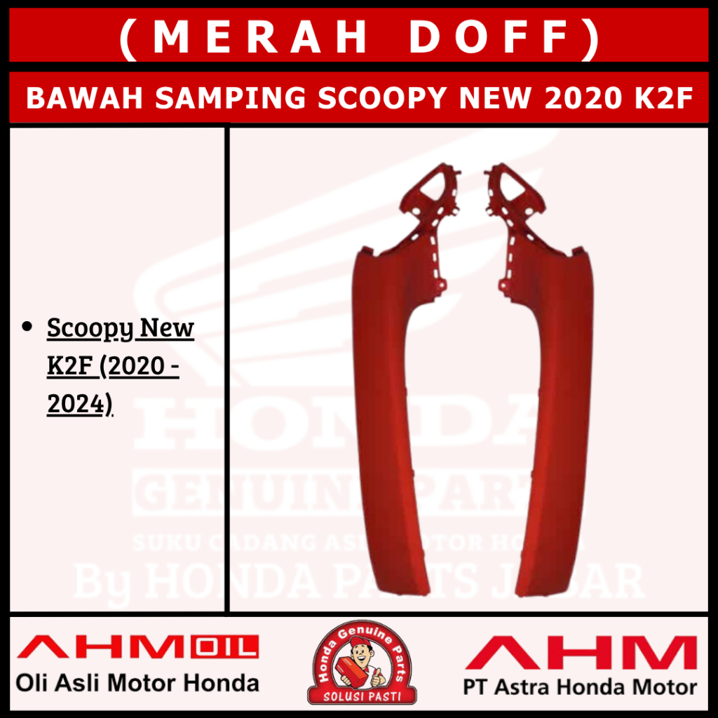 Cover Bawah Samping Scoopy New 2020 - 2024 K2F (Merah Doff) 64421K2FN00ZM 64431K2FN00ZL