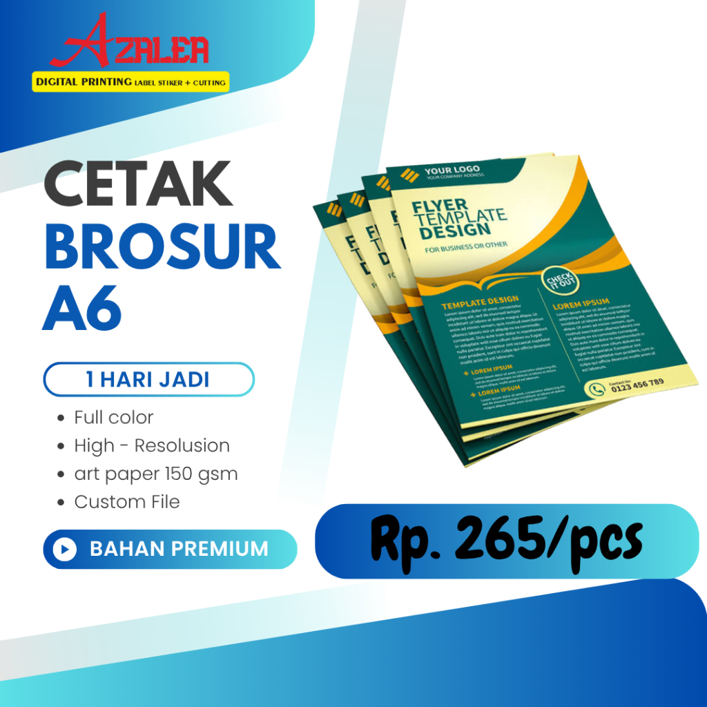 CETAK BROSUR A6 TERMURAH || FULL COLOR || CUSTOM BROSUR