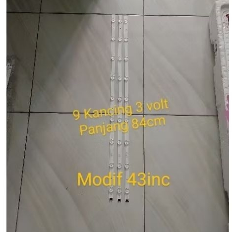 Lampu Backlight - beklite - 9 kancing 3 volt - panjang 84cm - BL Bagong - BL 8mata 3Volt NEW