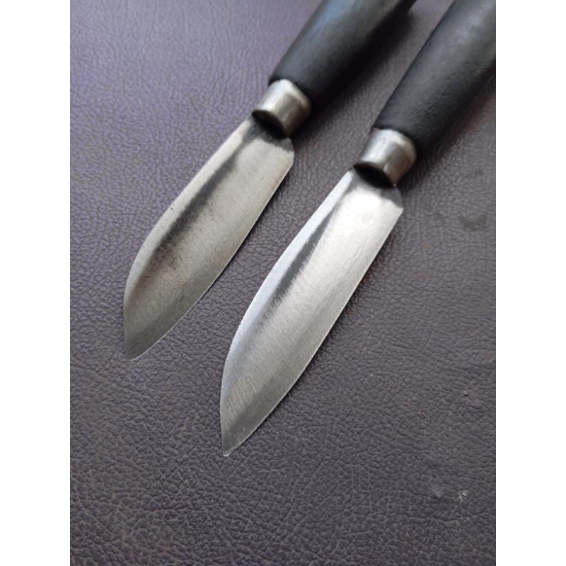 pisau baja ukuran pendek, pisau seset kulit tajam siap pakai