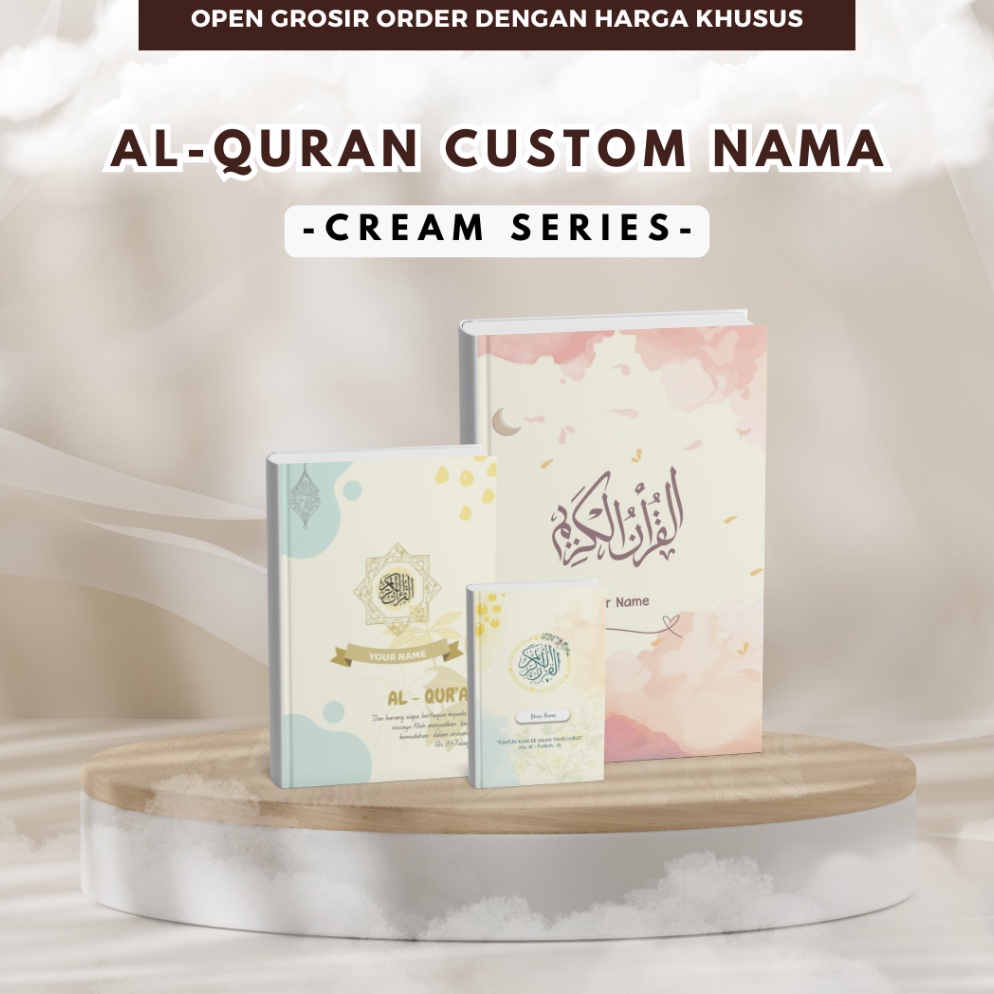 KODE E62R AlQuran Cream Series Custom Nama Terjemah Perkata Latin  AlQuran Terjemah Tajwid Warna  Uk