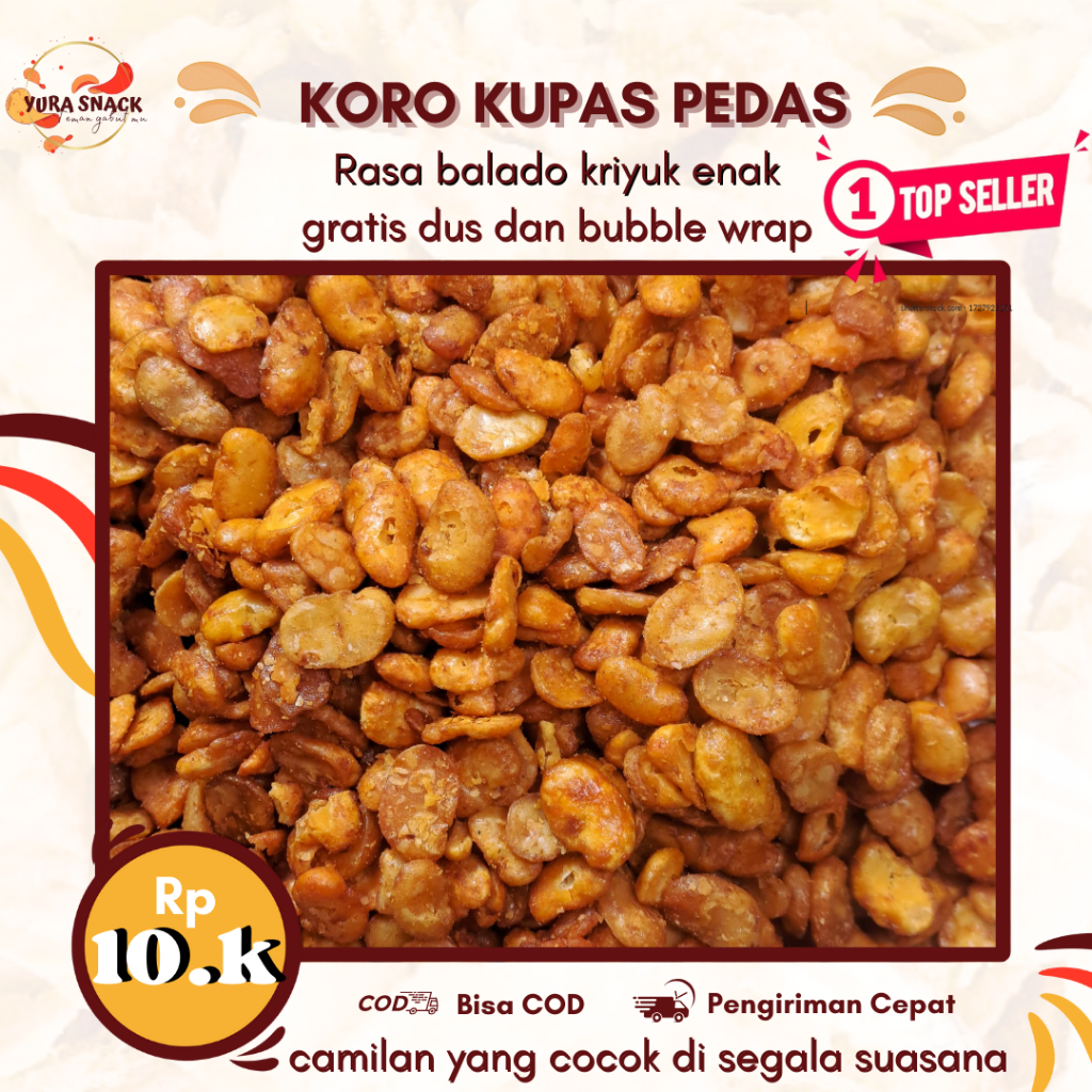 

Kacang Koro Kupas Pedas Manis Gurih Balado Camilan Kiloan kemasan 250gr 500gr 1000gr