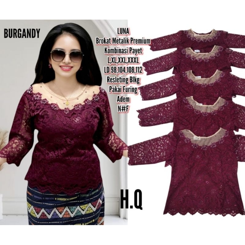 Blus Brokat Payet Kombinasi Tille