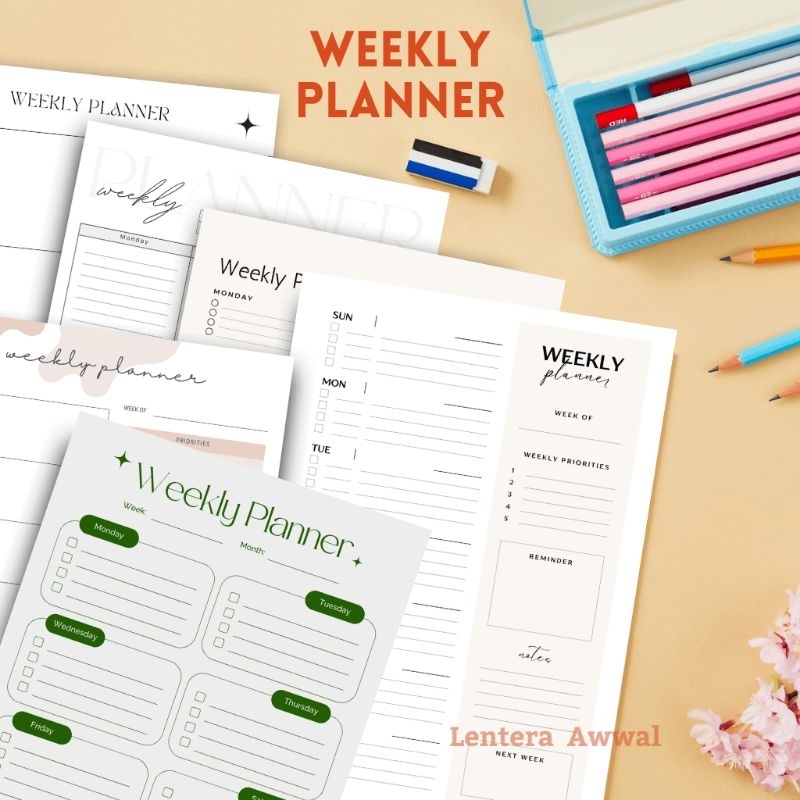 

Isi Binder A5 & B5 Loose Leaf Weekly Planner | Refill Kertas Agenda Mingguan Estetik | Notebook |Catatatan