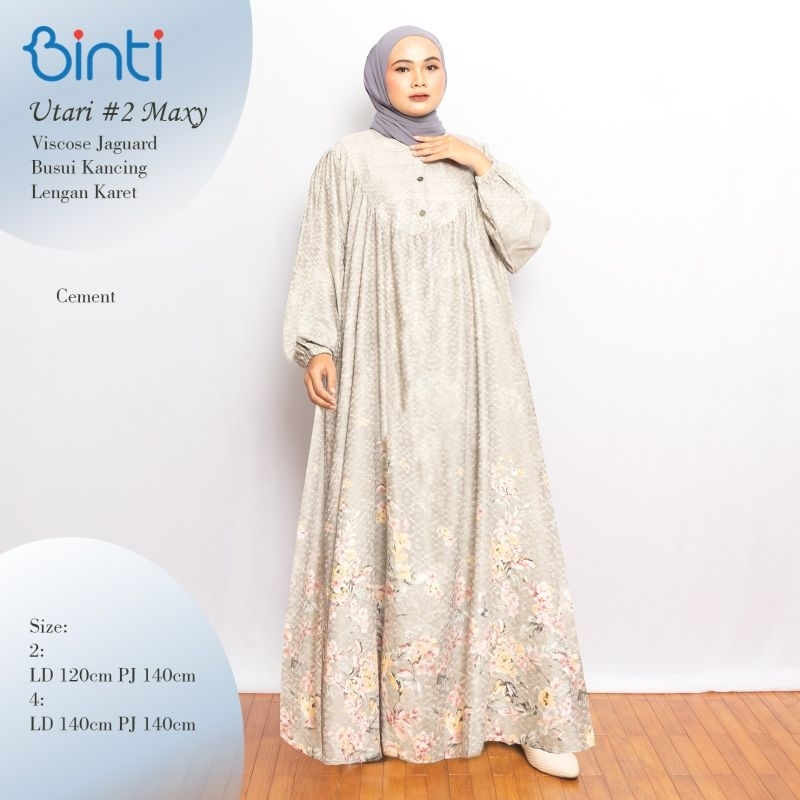 New Gamis jumbo wanita kekinian ld fit 140 utari dress ORI Binti hijab