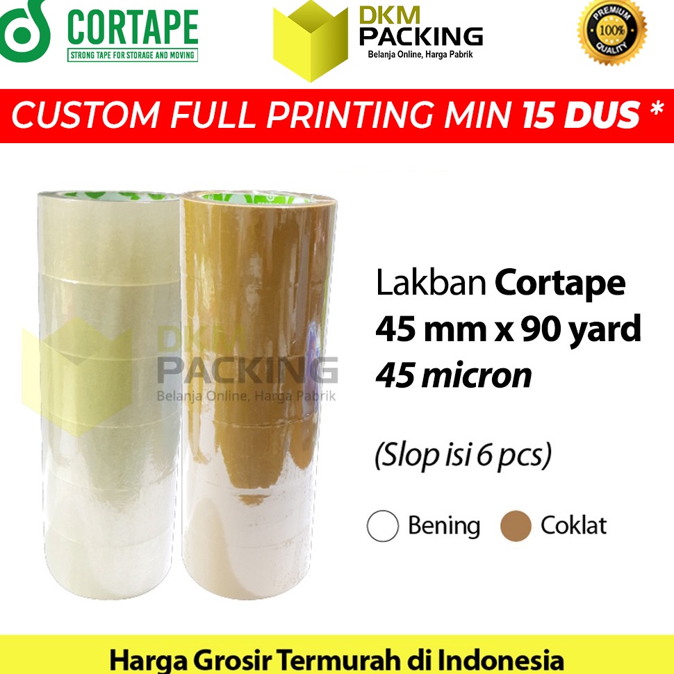 

KODE M75C Lakban 45mm x 9yard CORTAPE Plakban Isolasi PREMIUM TERMURAH SELOP
