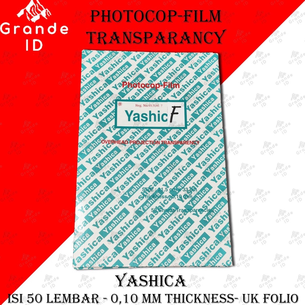 

KODE J19E OHP TRANSPARANCY FILM YASHICA ISI 5 PCS PLASTIK TEBAL 1MM A4 FOLIO