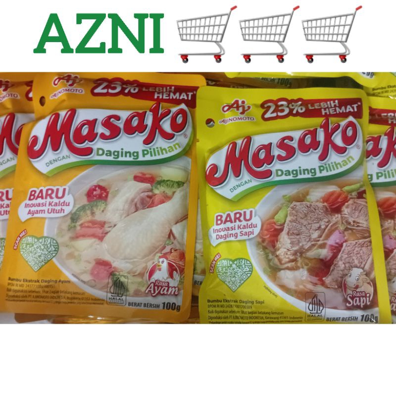 

Masako Penyedap Rasa 100gr/ 250gr - Rasa Ayam/ Sapi Bumbu Masak