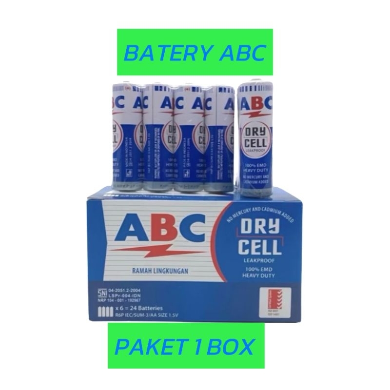 batu batrei ABC biru AA murah (1 box 24 pcs)/BATTERY ABC BIRU A2 TERMURAH