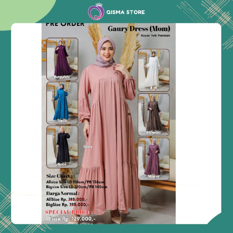 GAURY DRESS MOM & KIDS BY BELVA FASHION // QISMA STORE