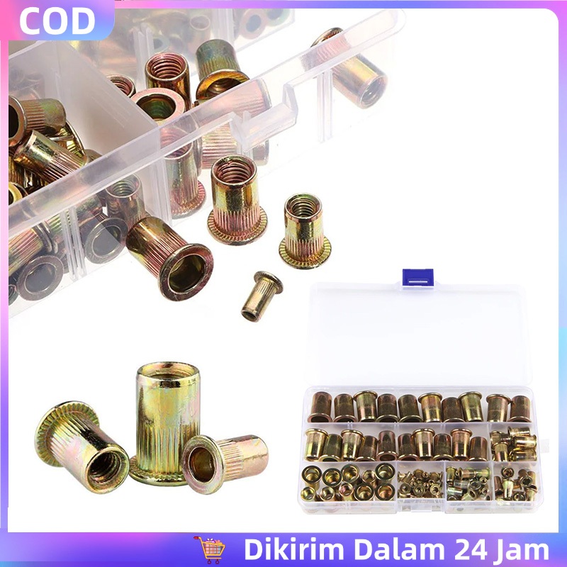 1set Alat Rivet Nut Hand Rivet Nut Mur Tanam Besi Rivet Nut Mur Furniture Knockdown Rivet Nut Set Ri