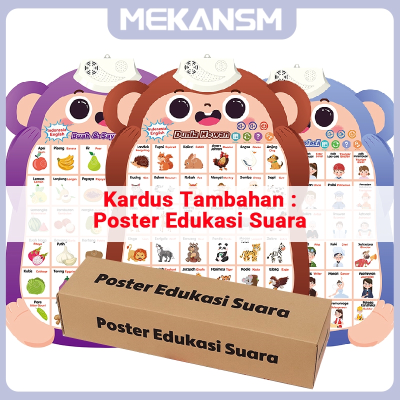 

MEKANSM 【Box Karton】Poster Dinding Edukasi Suara Mainan Kotak Kemasan Poster Dapat Gratis Jika Beli 2 Poster