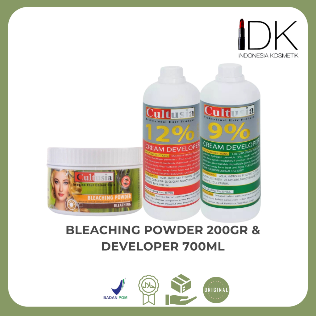 Cultusia Paket Bleaching Powder Pot 200Gr & Cultusia Developer 700ml (BESAR)