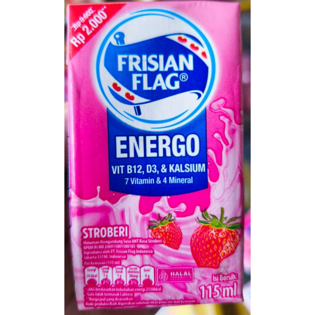 

Susu Bendera UHT Energo Rasa Stroberi 115 ml Per Pack