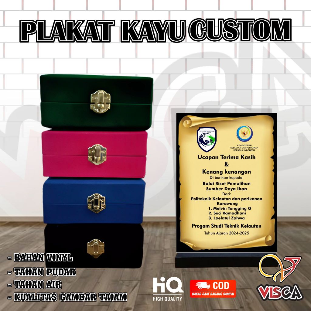 Plakat kayu plakat kenangan plakat cinderamata plakat kayu PKL plakat kenang kenangan vandel plakat 