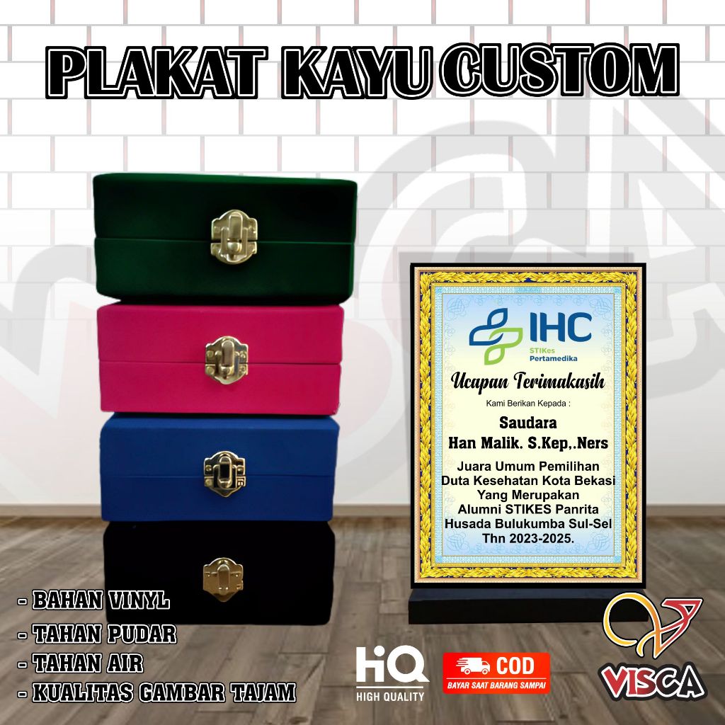 Plakat kayu plakat kenangan plakat cinderamata plakat kayu PKL plakat kenang kenangan vandel plakat 