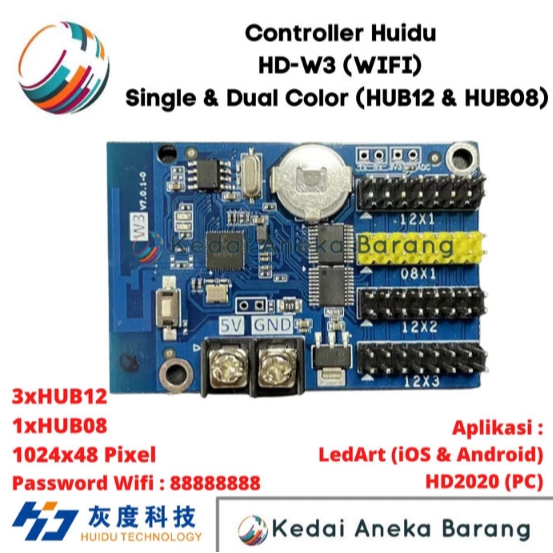 Controller Huidu HD-W3 HUB08 Wifi Running Text P10 Not HD-W00 HD-W03