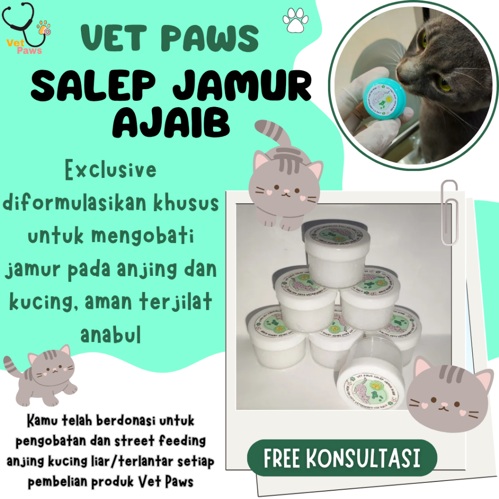 Salep Antijamur Kucing Anjing Aman Terjilat Anabul Vet Paws Salep Jamur Ajaib